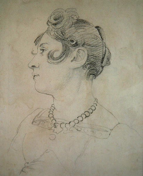 Matilda Lowry portréja (ceruza papíron) alkotó: John Varley