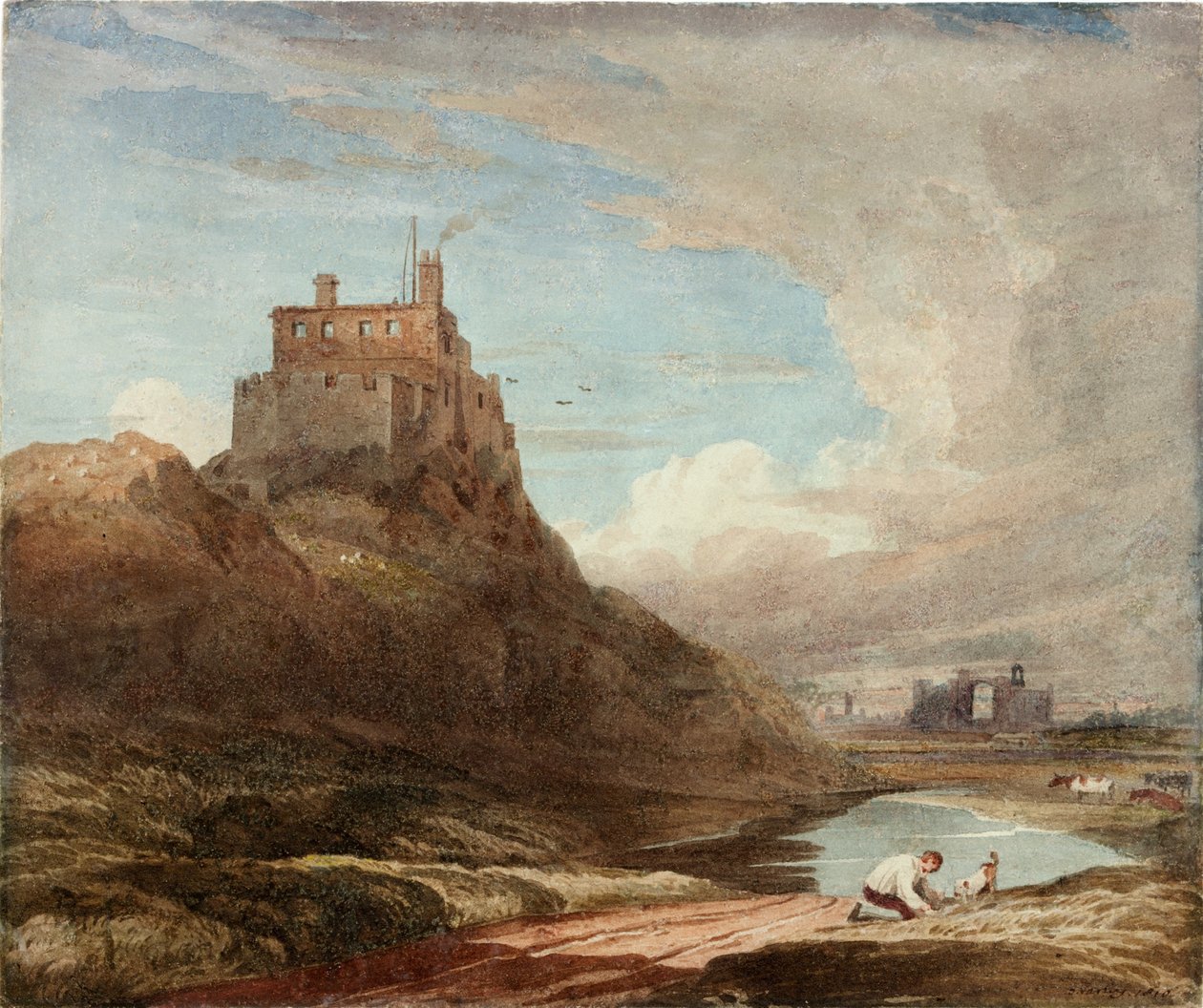 Kilátás a Holy Island várra alkotó: John Varley