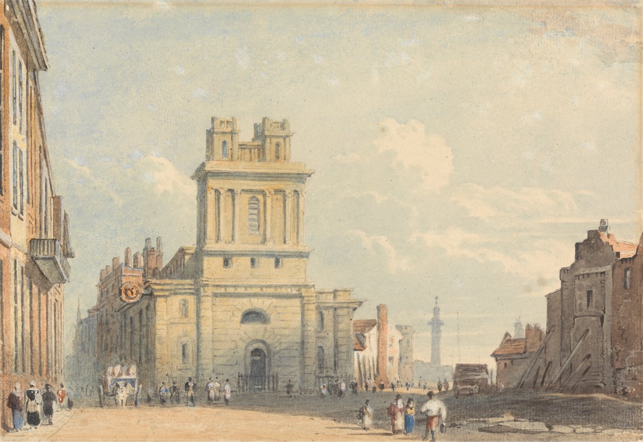 Kilátás a New Streetre, a London Bridge közelében alkotó: John Varley