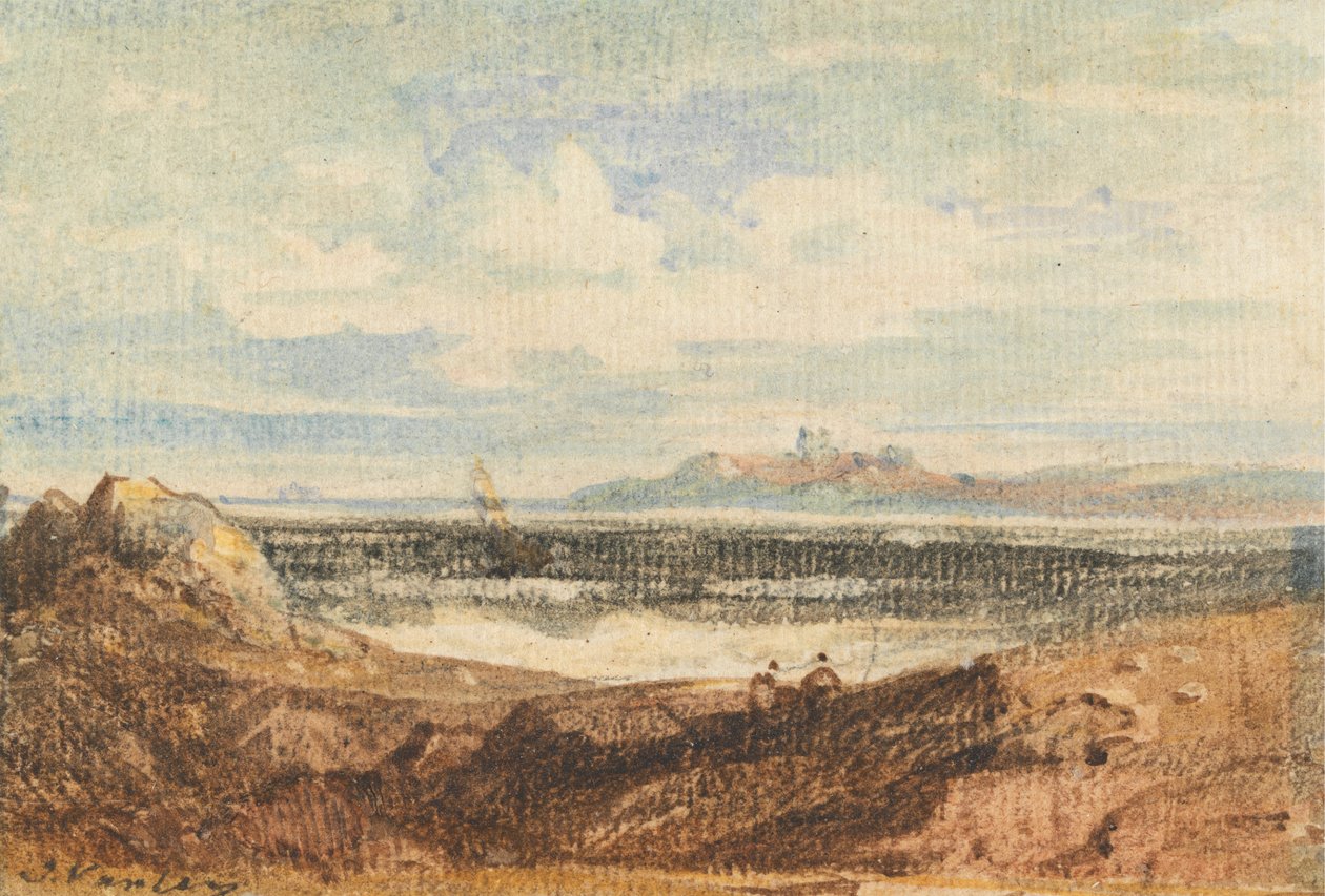 Kilátás a Rugged Coastline-ra, Bamburgh, Northumberland alkotó: John Varley