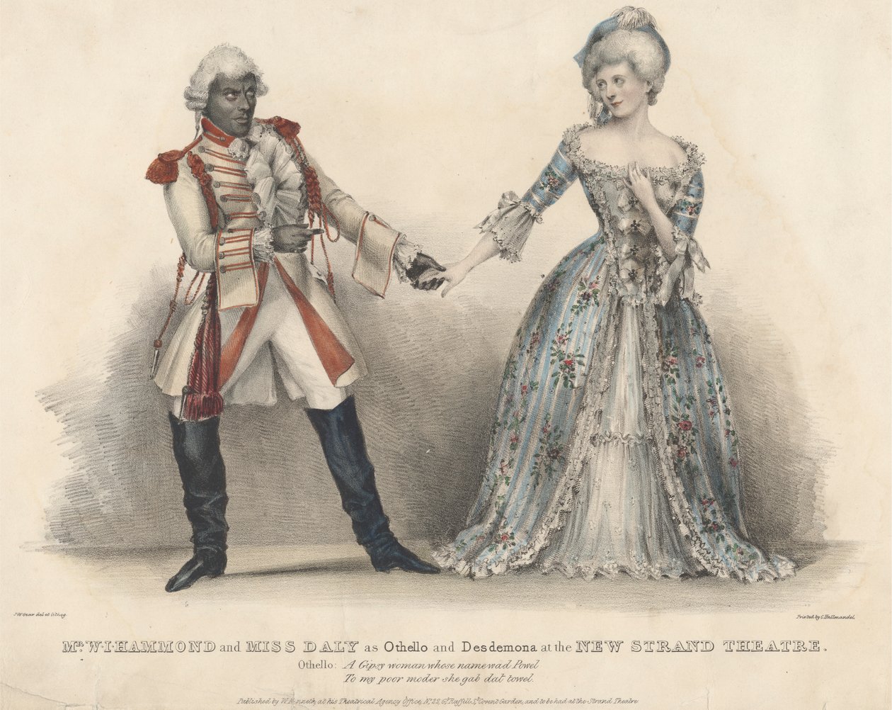 Mr. W. J. Hammond és Miss Daly mint Othello és Desdemona a New Strand Színházban alkotó: John W. Gear