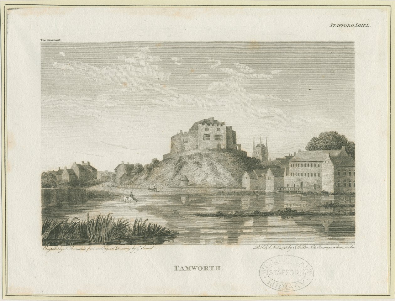 Tamworth kastély: metszet, nd [c 1798] alkotó: John Walker