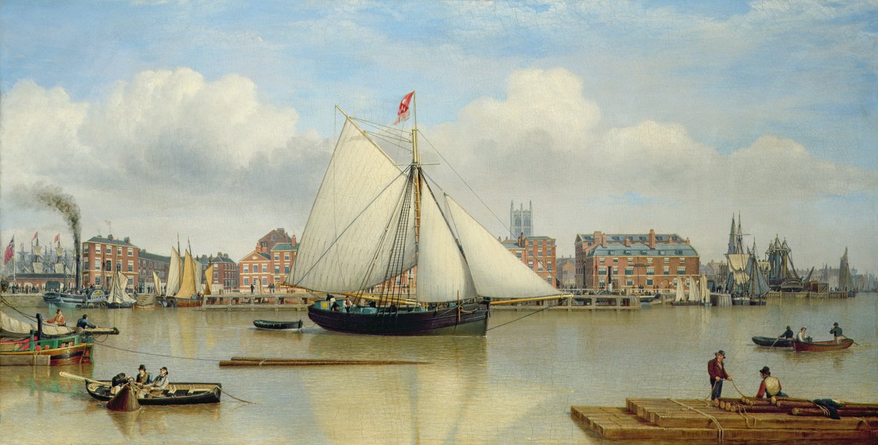 Hull a Humber felől, 1837 körül (olaj, vászon) alkotó: John Ward