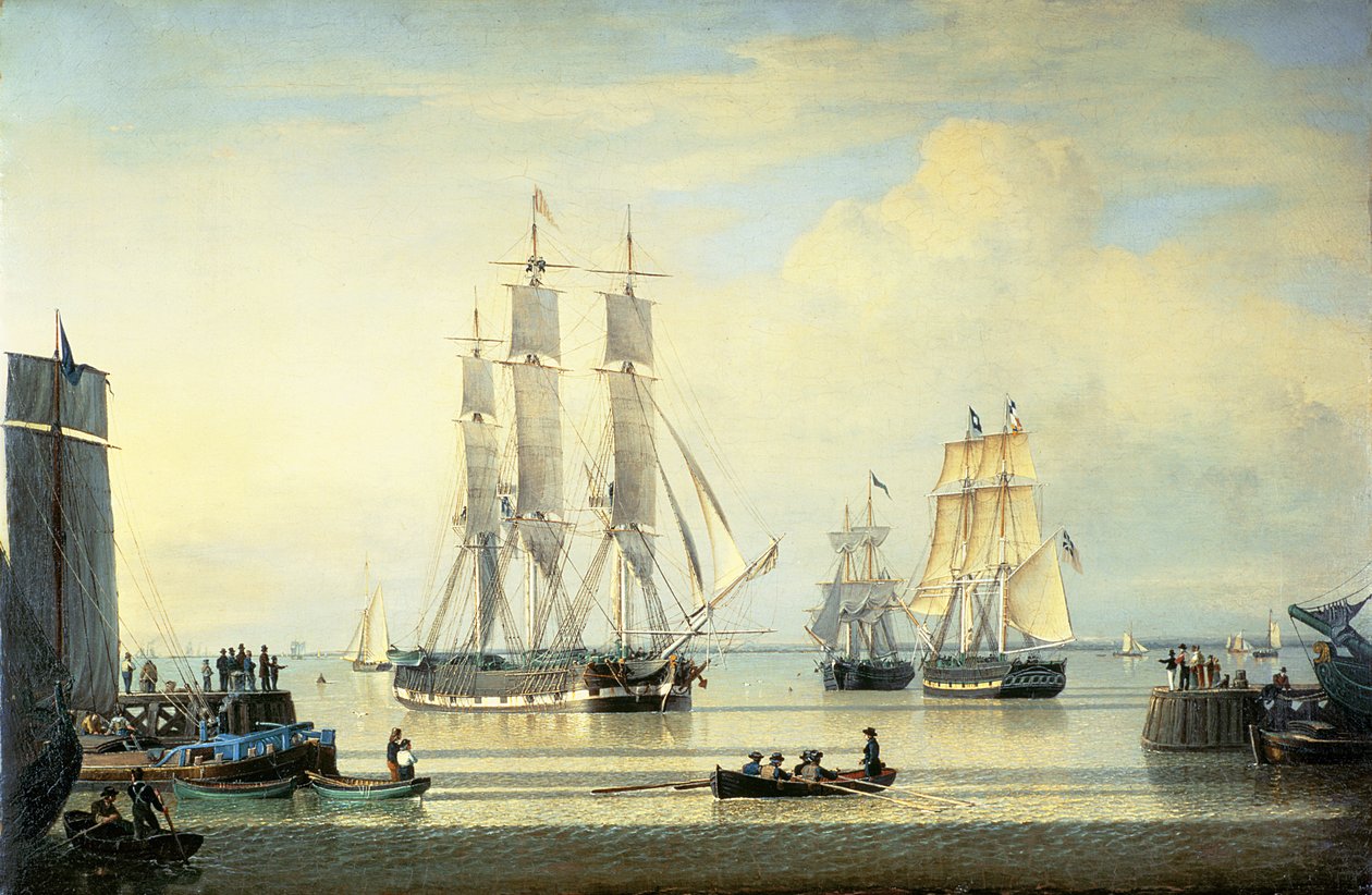 A "William Lee" a Humber dokk torkolatánál, Hull, vagy A "William Lee" visszatérése alkotó: John Ward