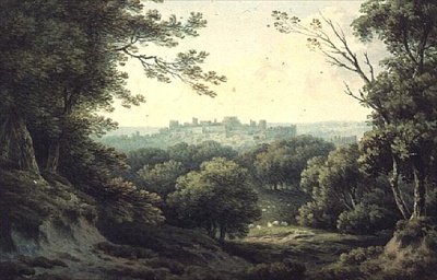 Távoli kilátás a windsori kastélyra alkotó: John Warwick Smith