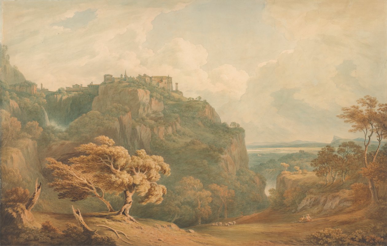 Tivoli kilátása Róma felé alkotó: John Warwick Smith