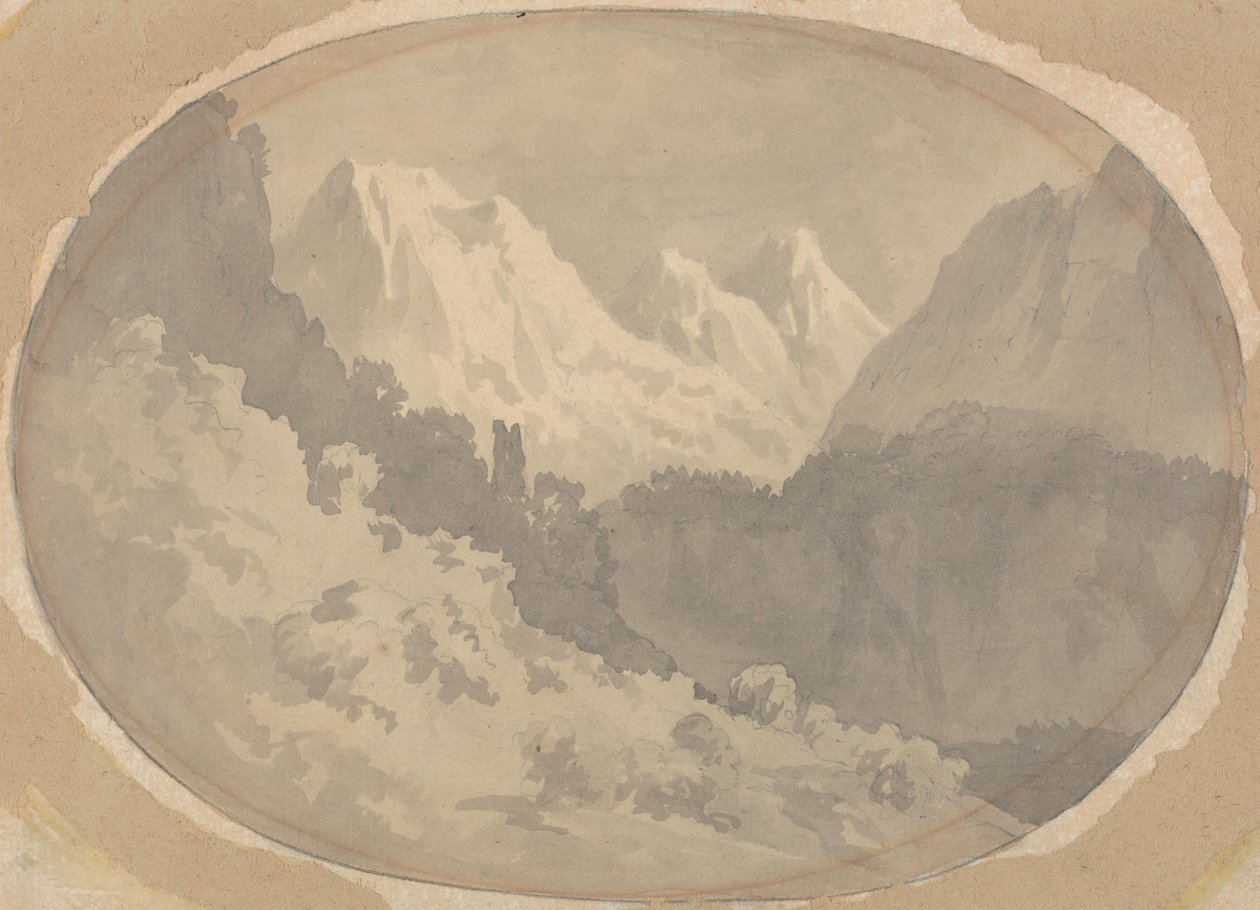 Alpesi jelenet alkotó: John Warwick Smith