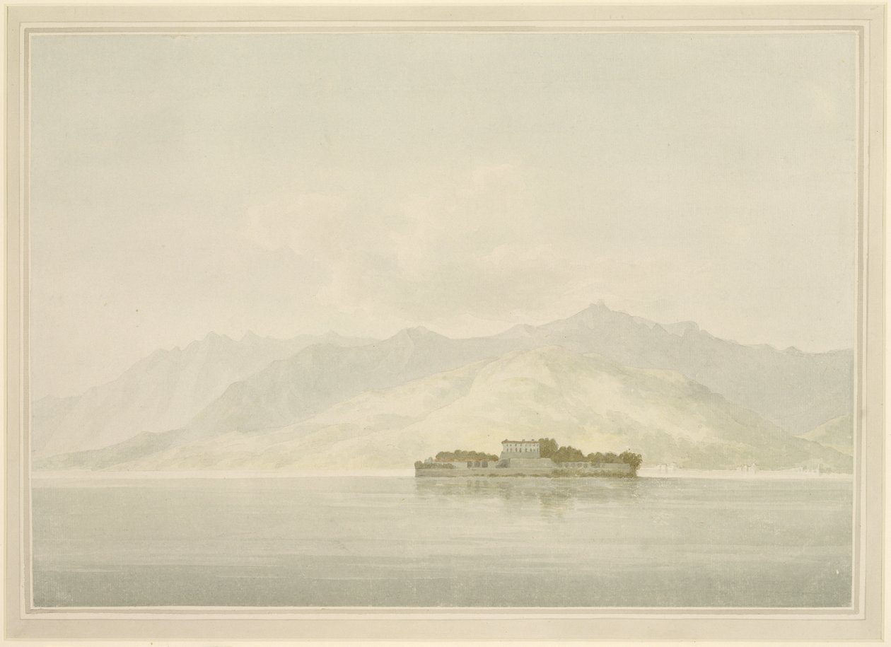 Isola Madre, Lake Maggiore, 1781 körül (wc grafit felett, papírra fektetett) alkotó: John Warwick Smith