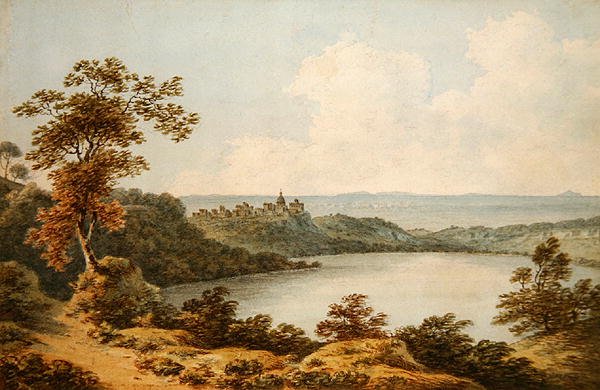 Albano-tó (akvarell papíron) alkotó: John Warwick Smith