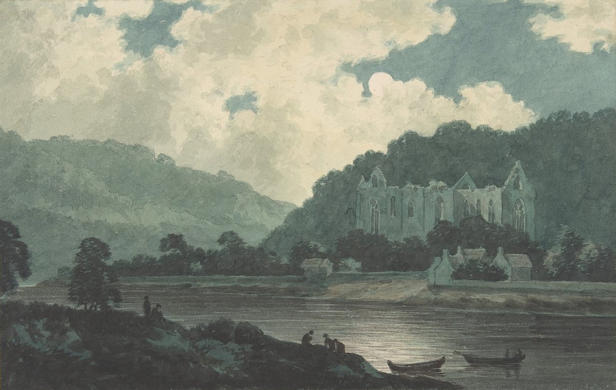 Tintern Abbey a Holdfénytől, kb. 1789. alkotó: John Warwick Smith