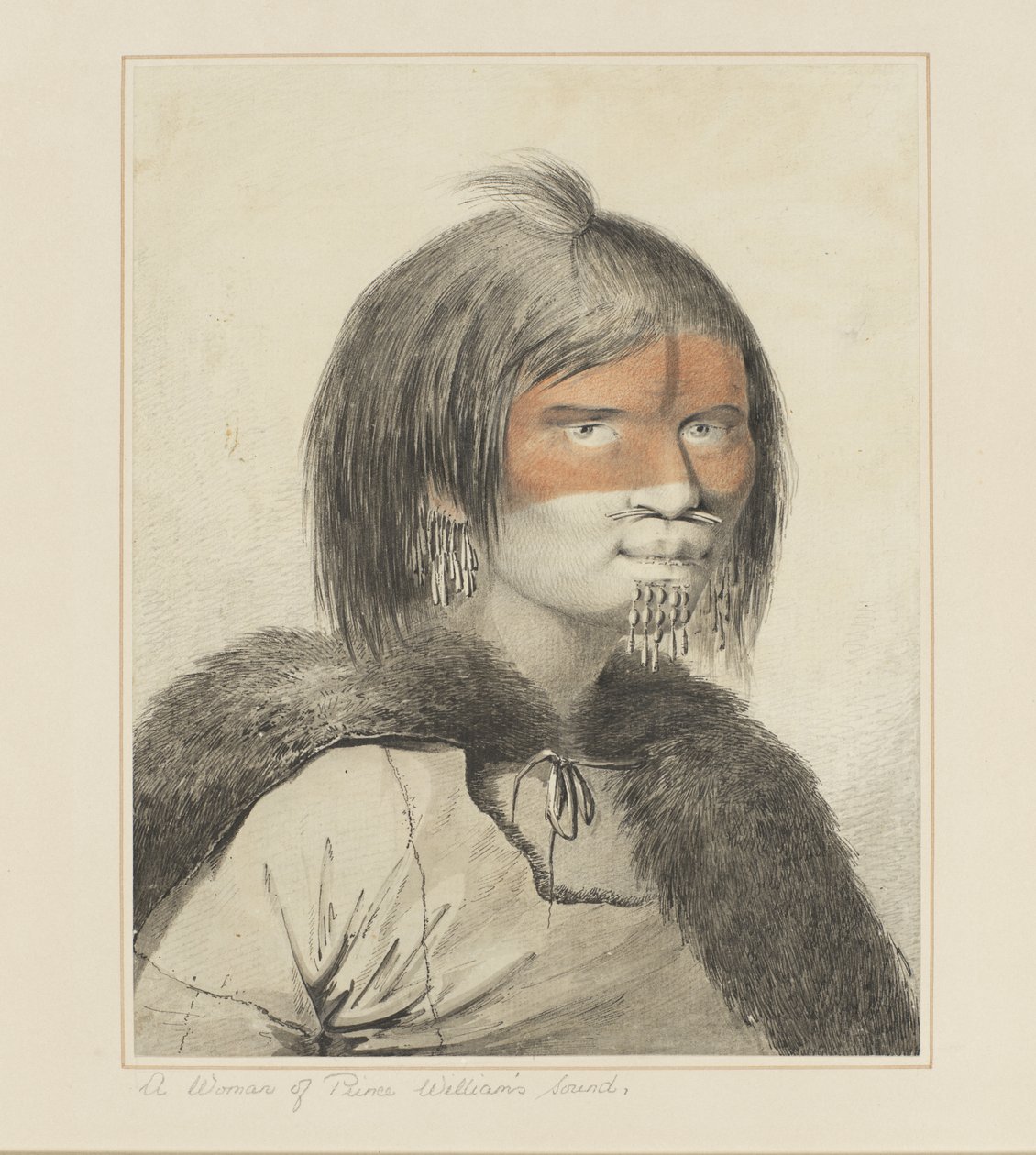 27: Vilmos herceg hangjának nője, Cook kapitány utolsó útját illusztráló akvarellsorozatból, 1773-84 körül alkotó: John Webber