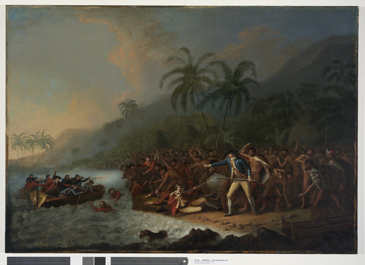 Cook halála, kb. 1781, 83?, John Webber, 1781-83 körül (olajfestmény, vászon) alkotó: John Webber