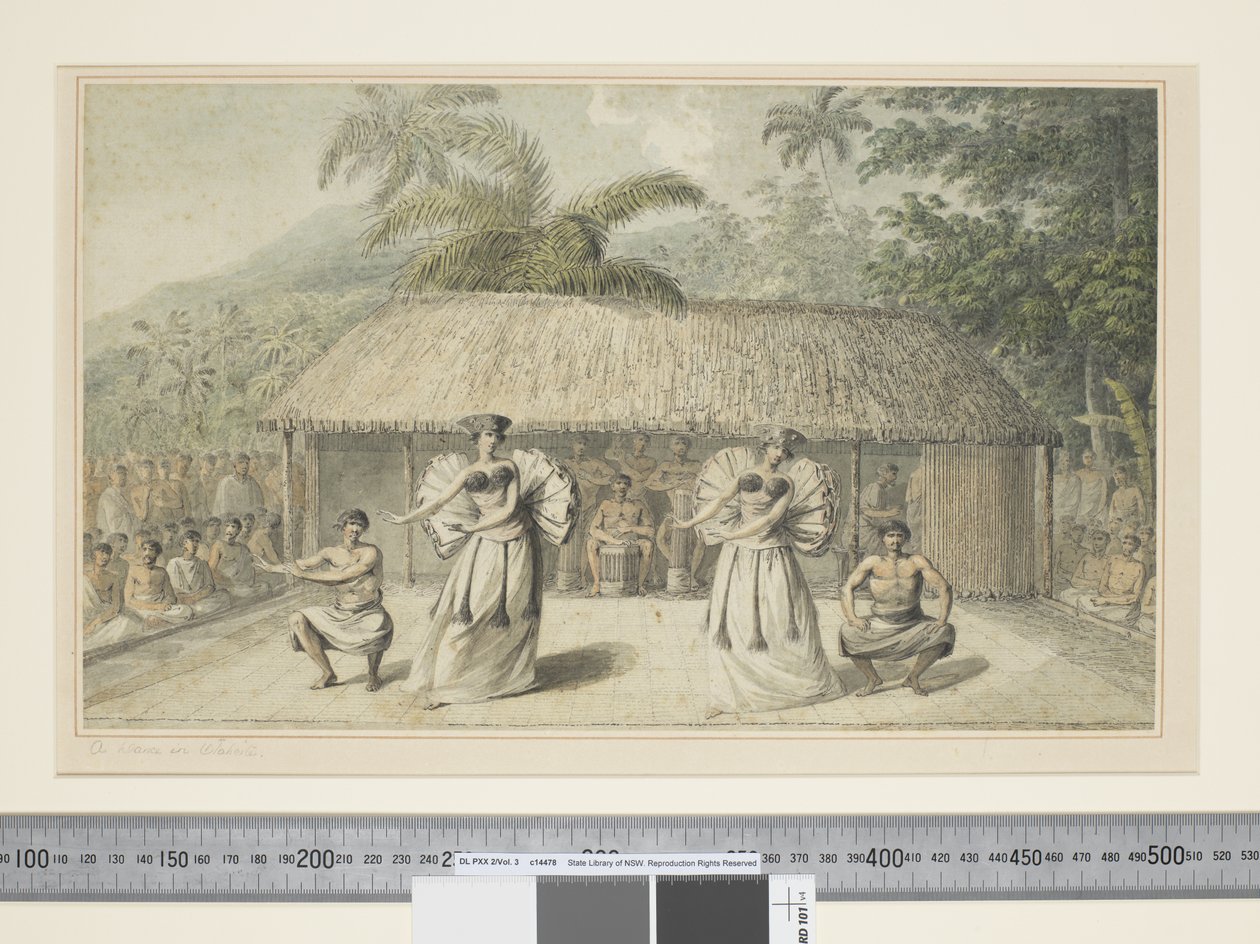 F.13 Tánc Otaheitében, 1773-84 körül (akvarell) alkotó: John Webber