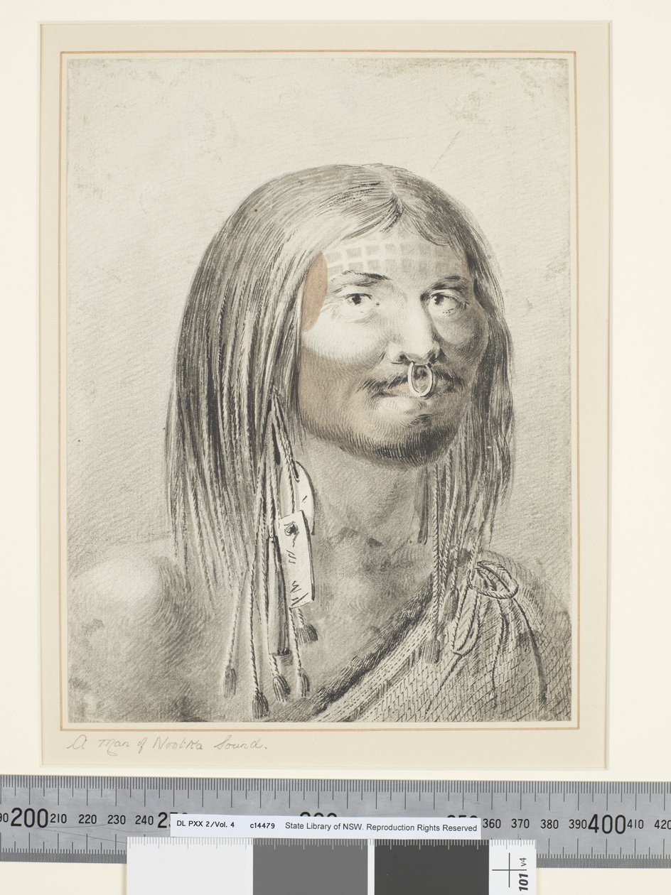 F.21 A Man of Nootka Sound, 1773-84 körül (akvarell) alkotó: John Webber