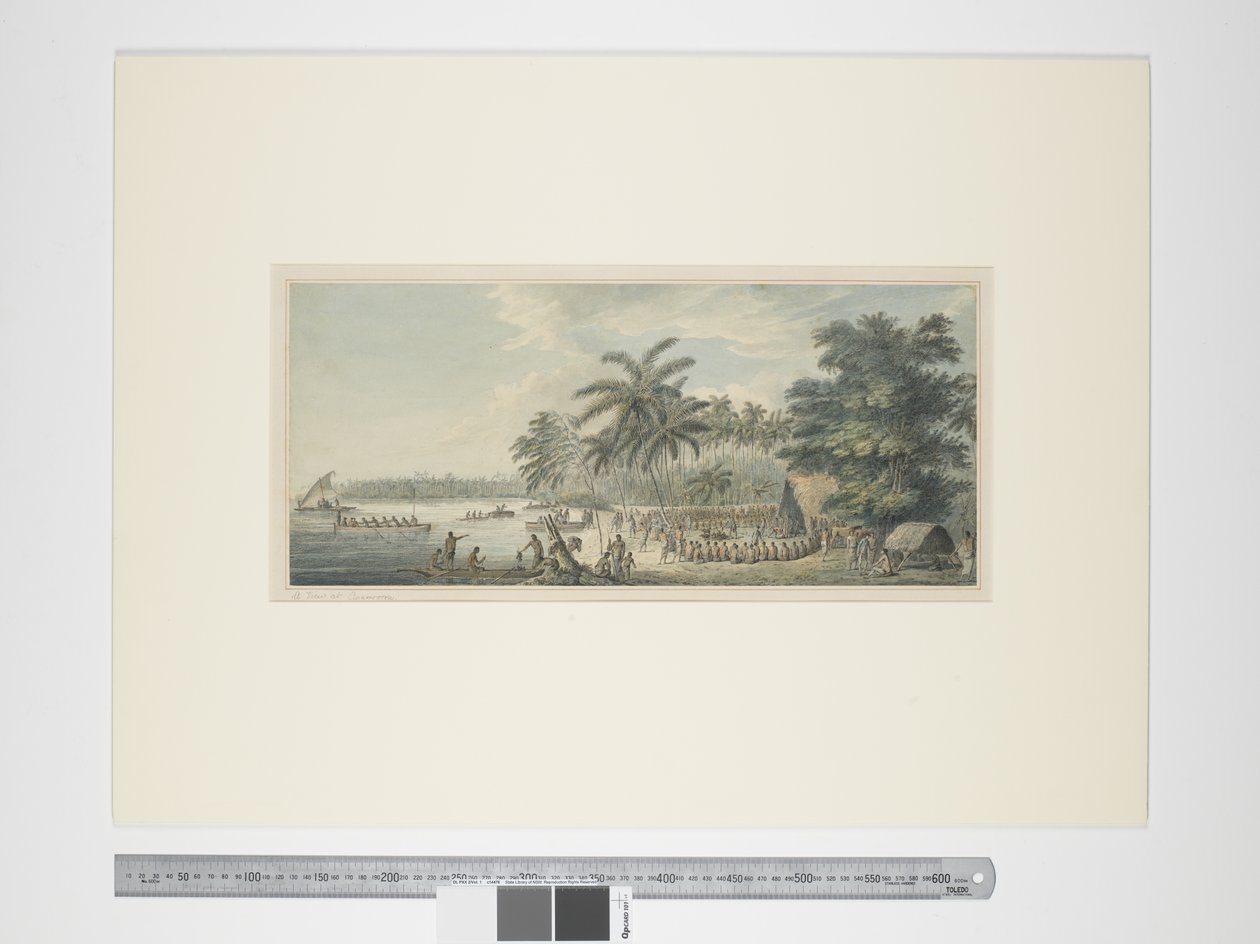 F.3 Kilátás Anamookában, 1773-84 körül (akvarell és gravírozás) alkotó: John Webber