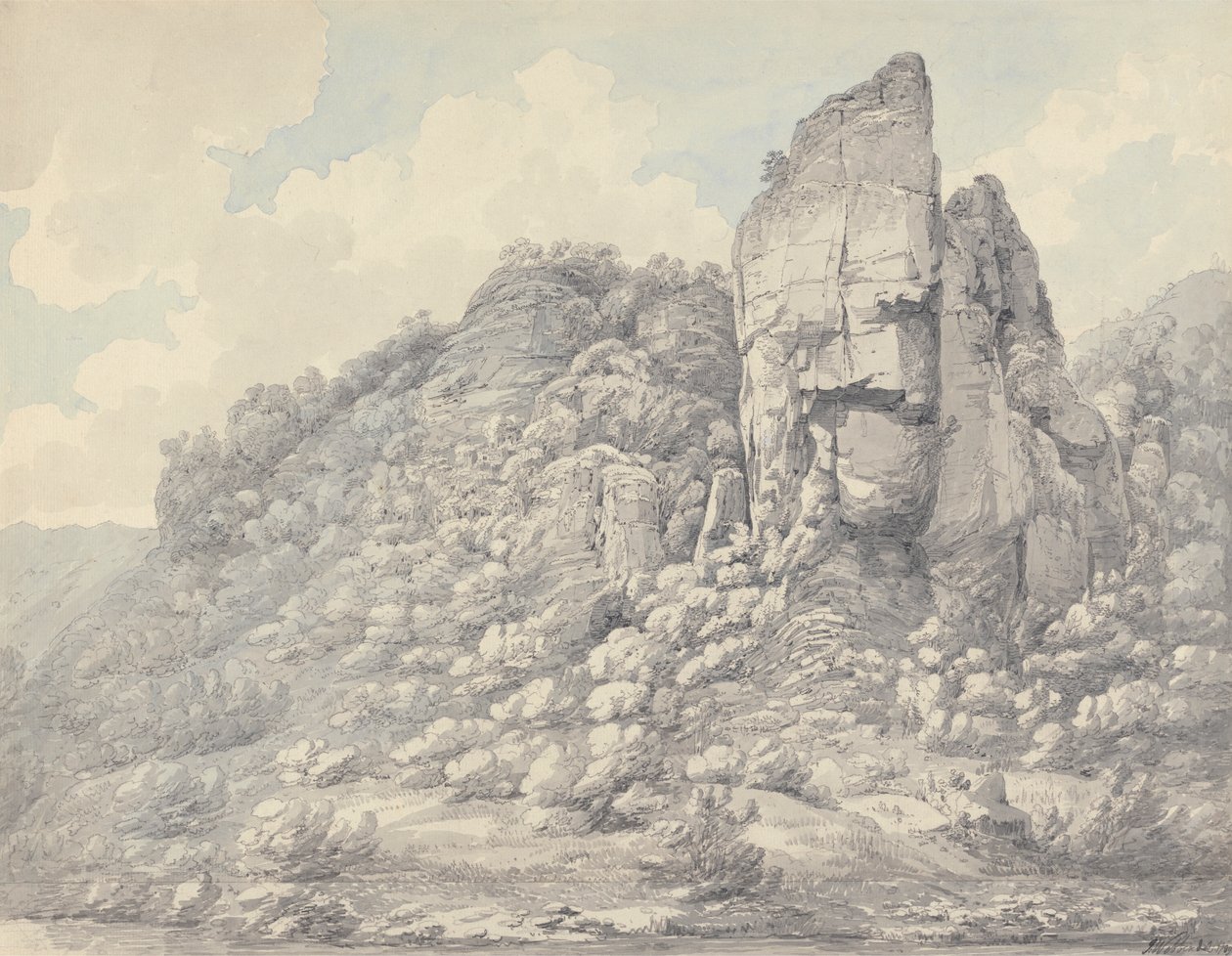 Sziklák Derbyshire-ben alkotó: John Webber