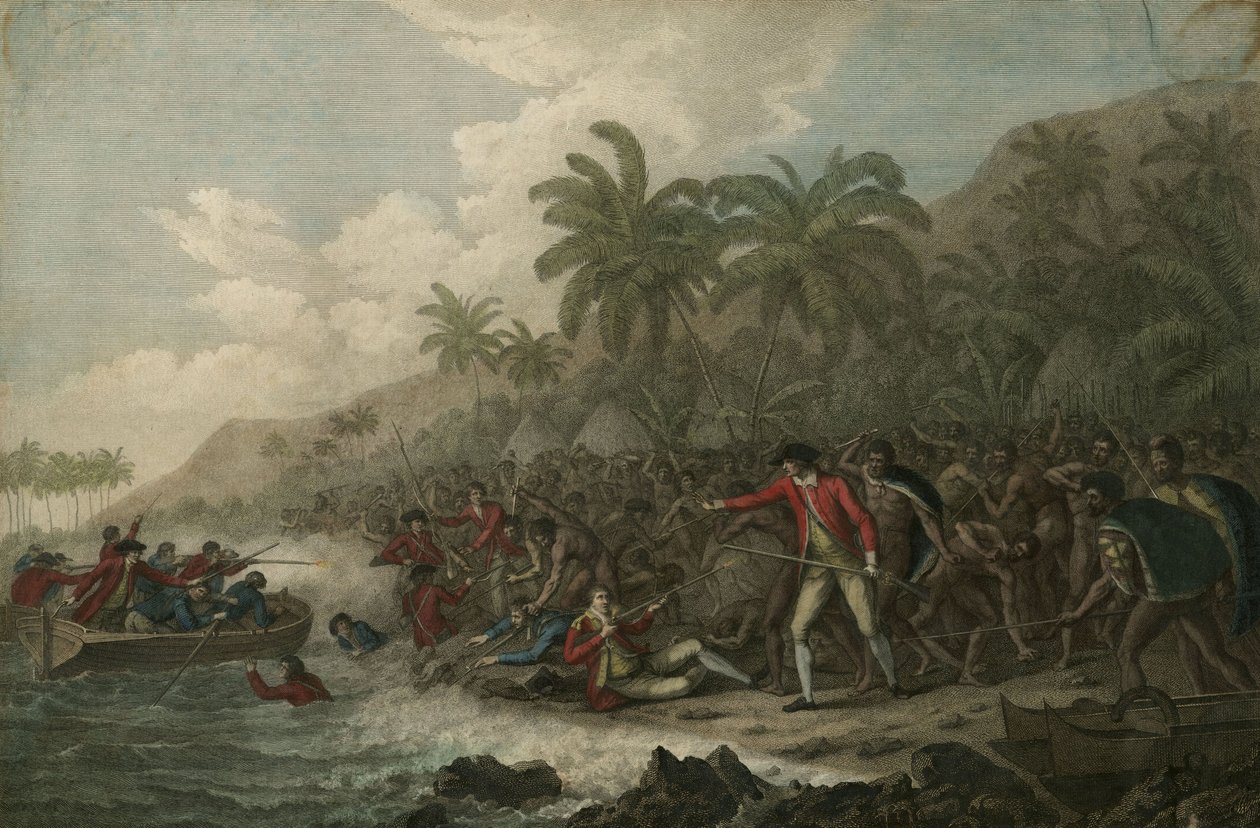 James Cook kapitány halála 1779. február 14-én, 1785 alkotó: John Webber