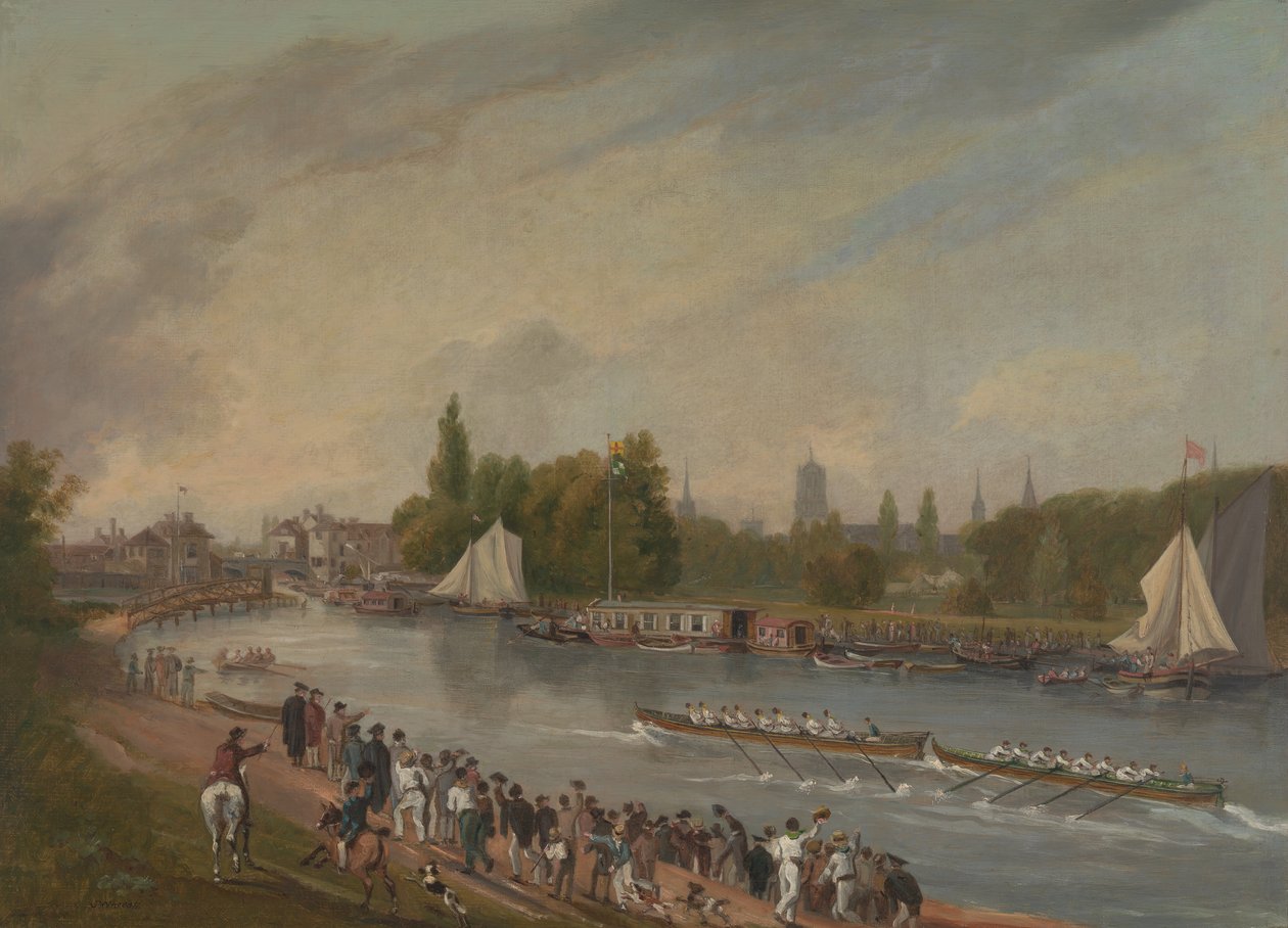 Hajóverseny az Isis folyón, Oxford, 1822. alkotó: John Whessell
