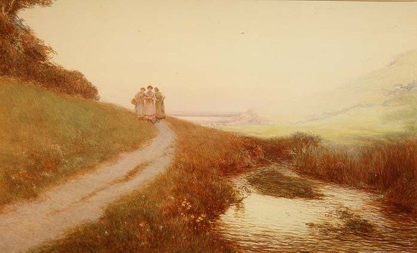 Brook and Sea, Branscombe (akvarell) alkotó: John White