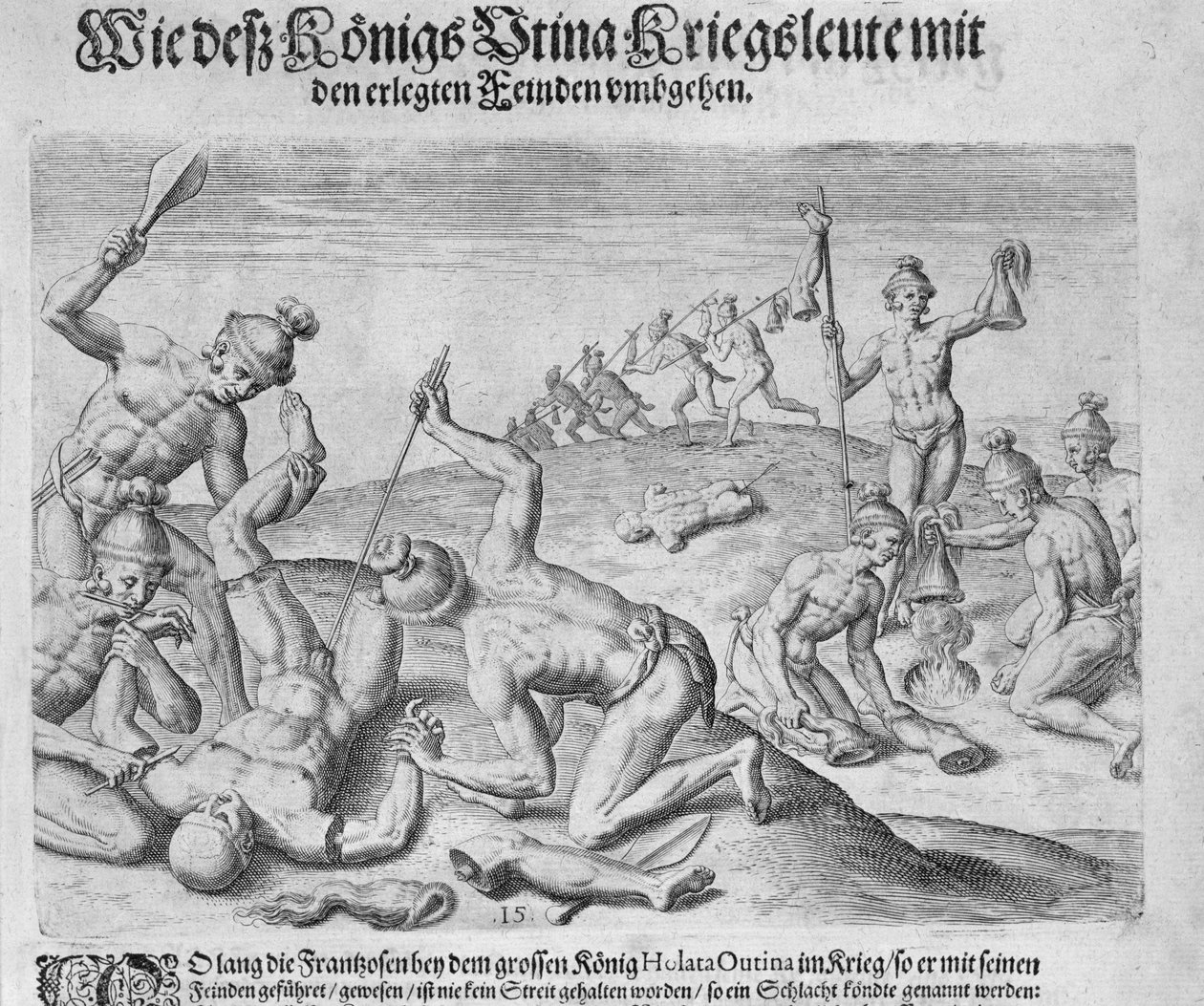 Kannibalizmus, vésette Theodor de Bry (1528-98) alkotó: John White