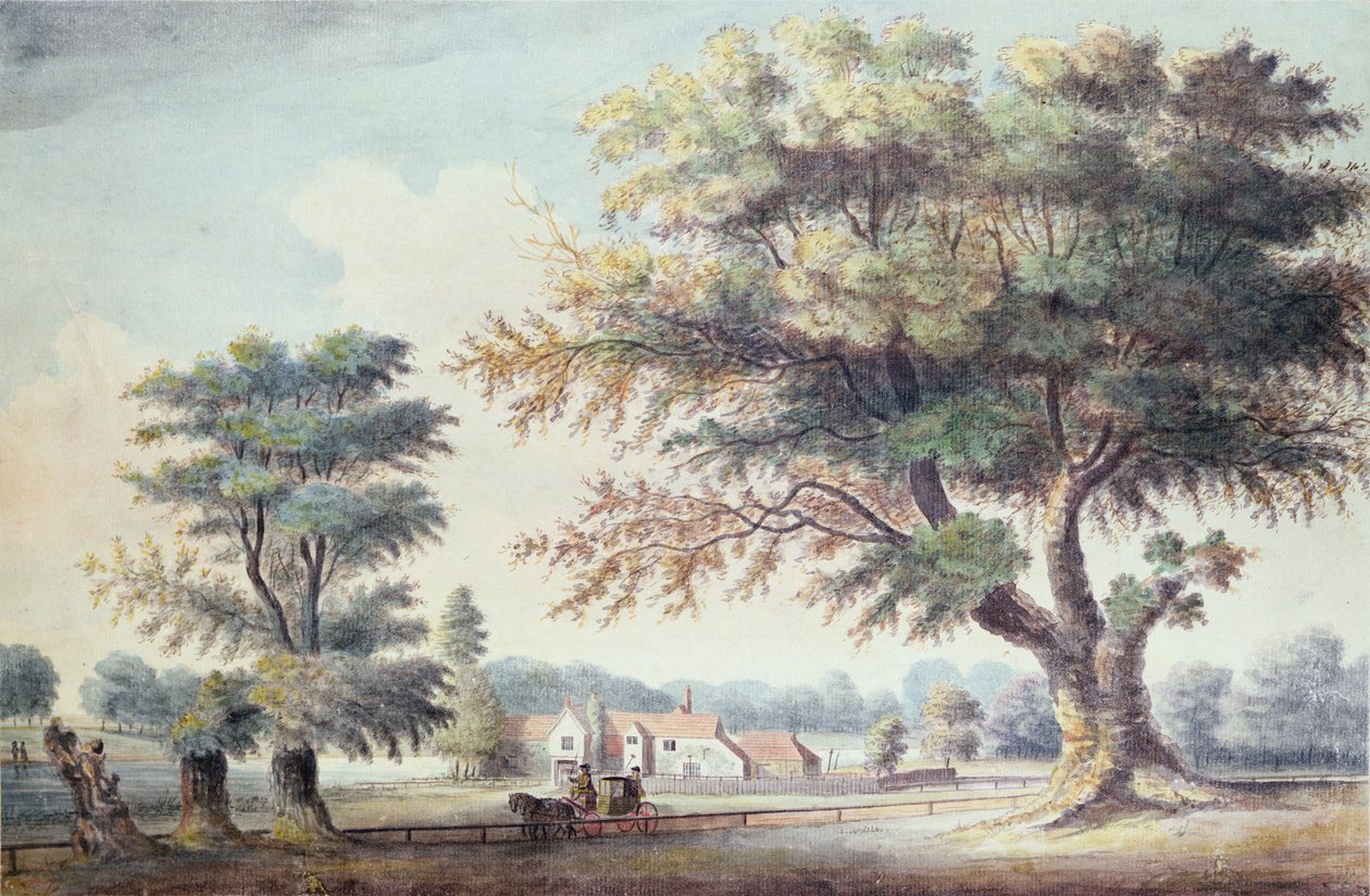 Az Old Cheesecake House, a Serpentine-től északra, 1786 alkotó: John White