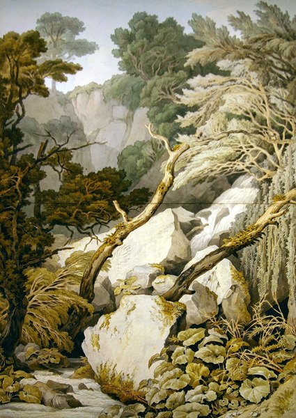 Chudleigh, Devon (toll és szürke tinta és akvarell ceruza fölött, papíron) alkotó: John White Abbott
