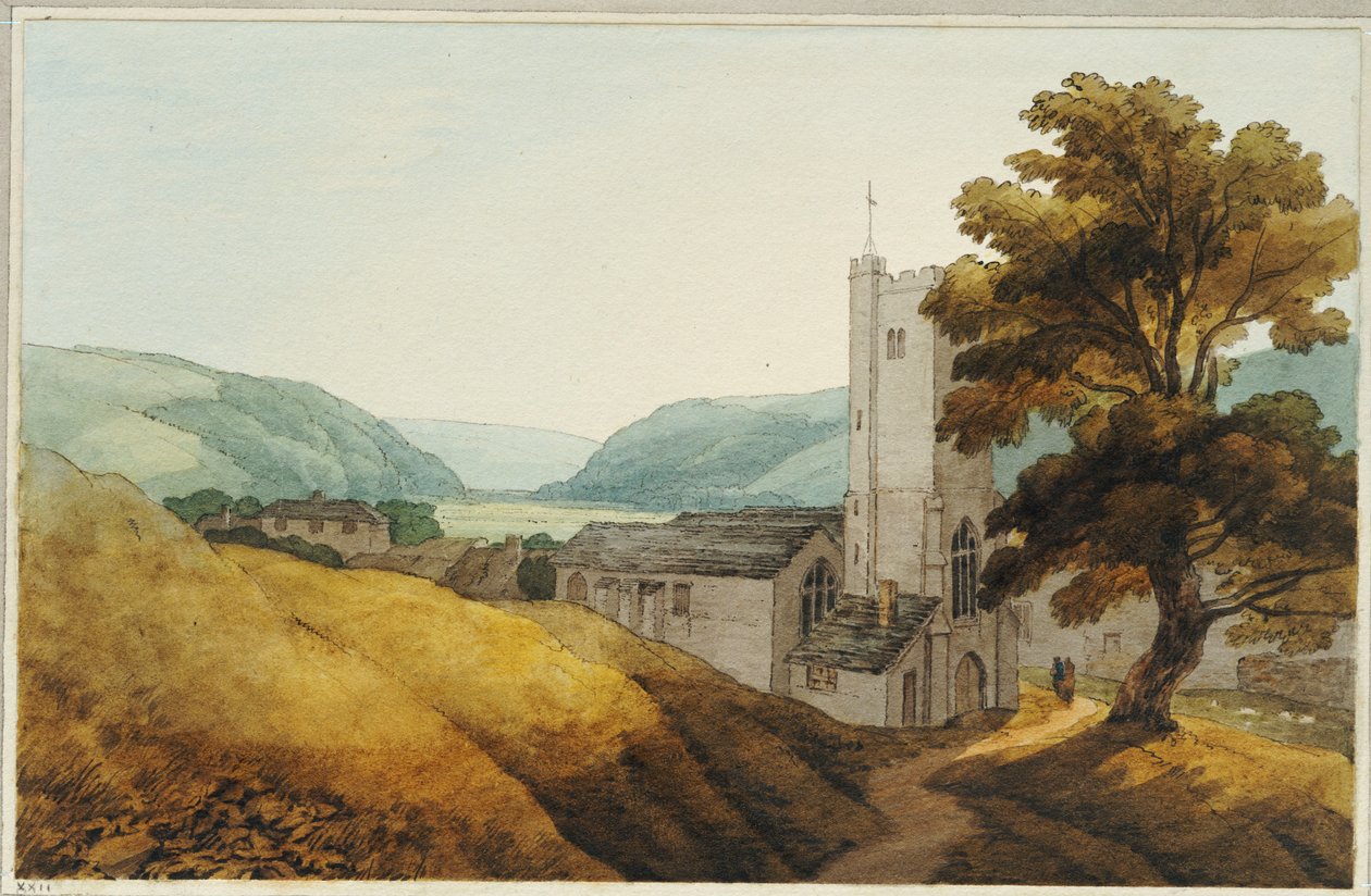 A dulvertoni templomkertből, Somersetből, 1800 alkotó: John White Abbott