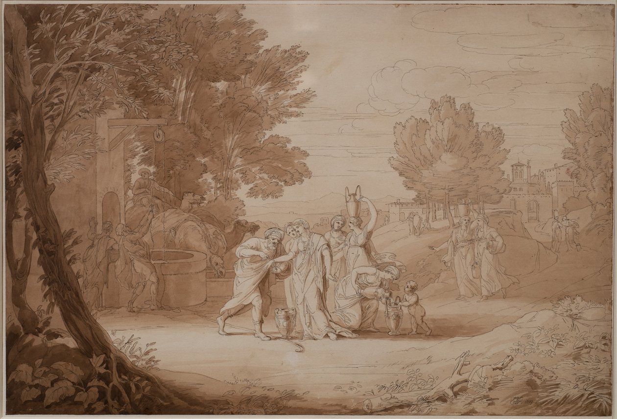 Rebeka a kútnál, 1807 alkotó: John White Abbott