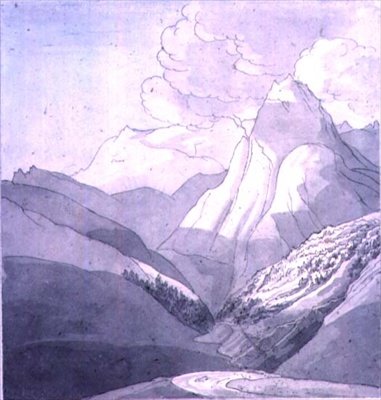 Az Alpok a Rajna forrása közelében alkotó: John White Abbott