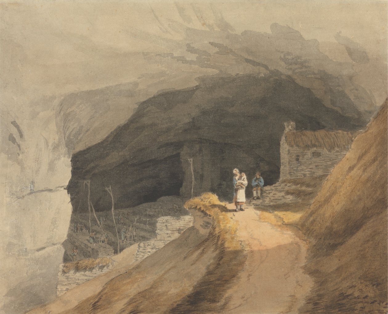 A barlang szája Castletonban, Derby csúcsán alkotó: John White Abbott