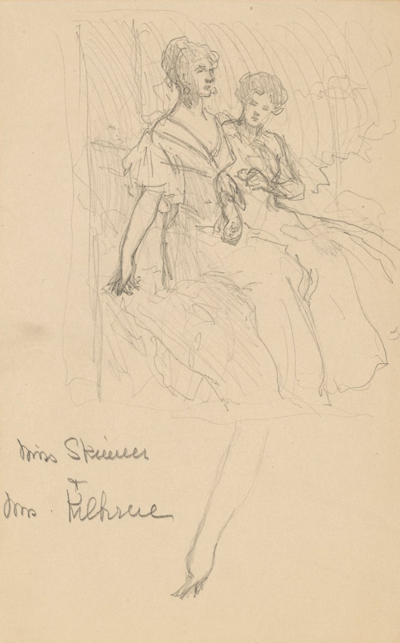 Tanulmány a Skinner Sisters számára alkotó: John White Alexander
