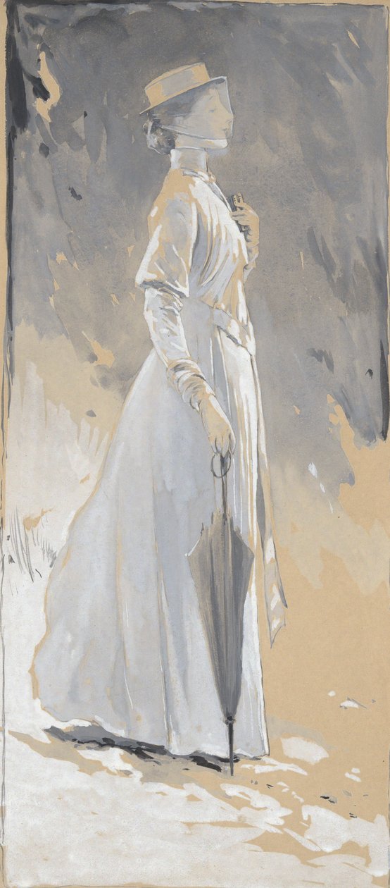 Fiatal nő fehér ruhában: Miss Cynthia alkotó: John White Alexander