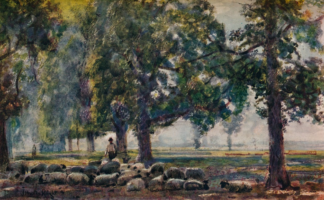 A nyáj gondozása, c1895 alkotó: John William Buxton Knight