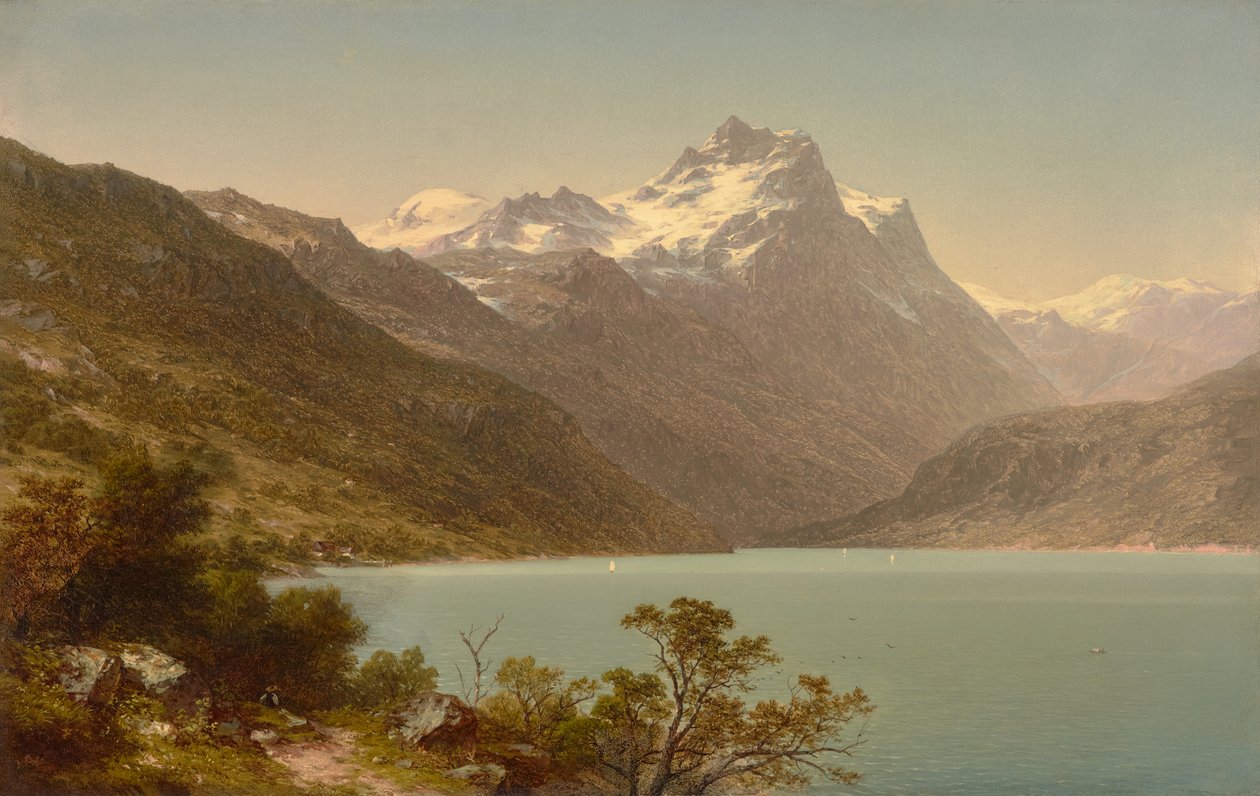 Alpesi tó 1860 (Olaj, vászon) alkotó: John William Casilear