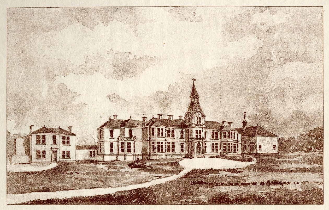 A Newcastle upon Tyne őrültek menhelye, Coxlodge, 1829 körül (fénykép) alkotó: John William Dyson
