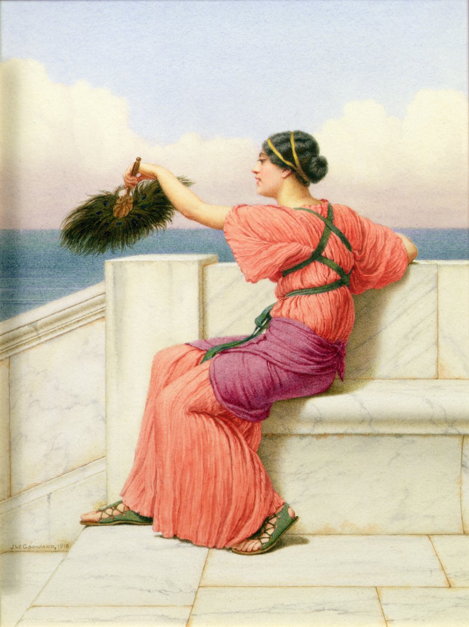 Klasszikus tengeri szépség (olaj, vászon) alkotó: John William Godward