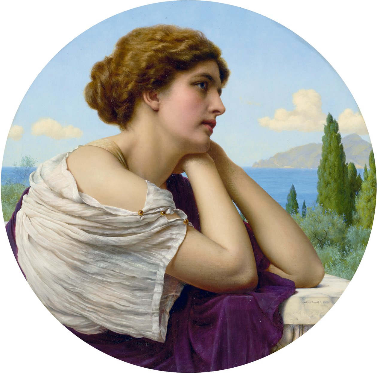 Szív az ajkán és lélek a szemében, írta John William Godward alkotó: John William Godward