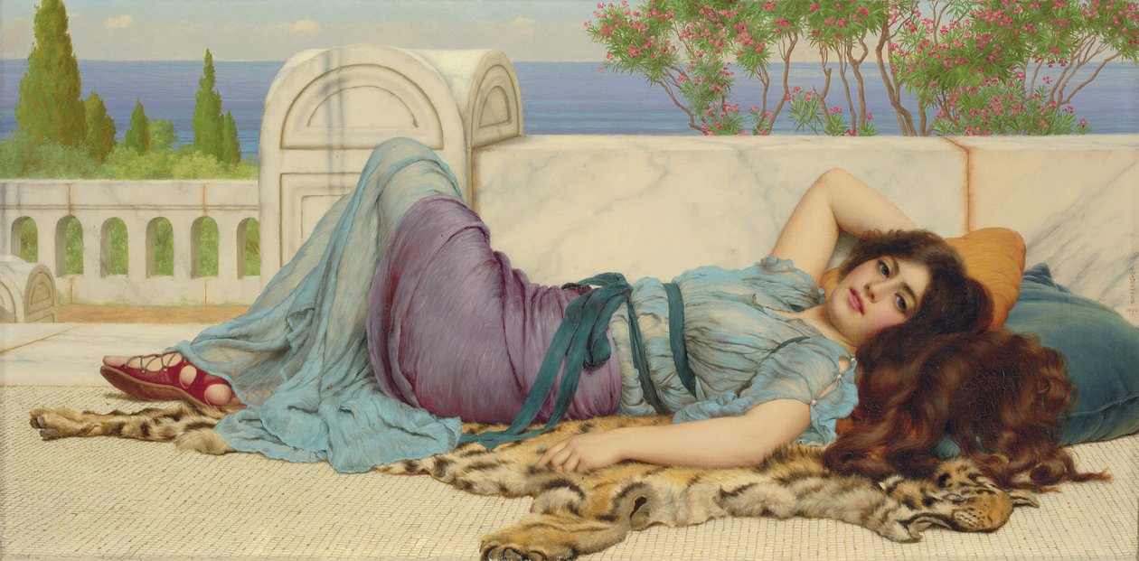 Pajkosság és nyugalom, 1909 alkotó: John William Godward