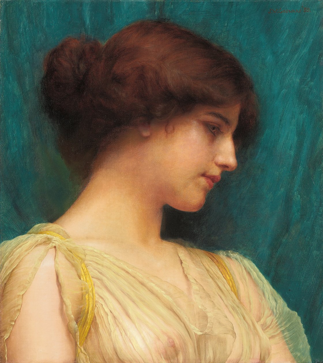 Tanulmány egy lány fejéről, 1899 alkotó: John William Godward