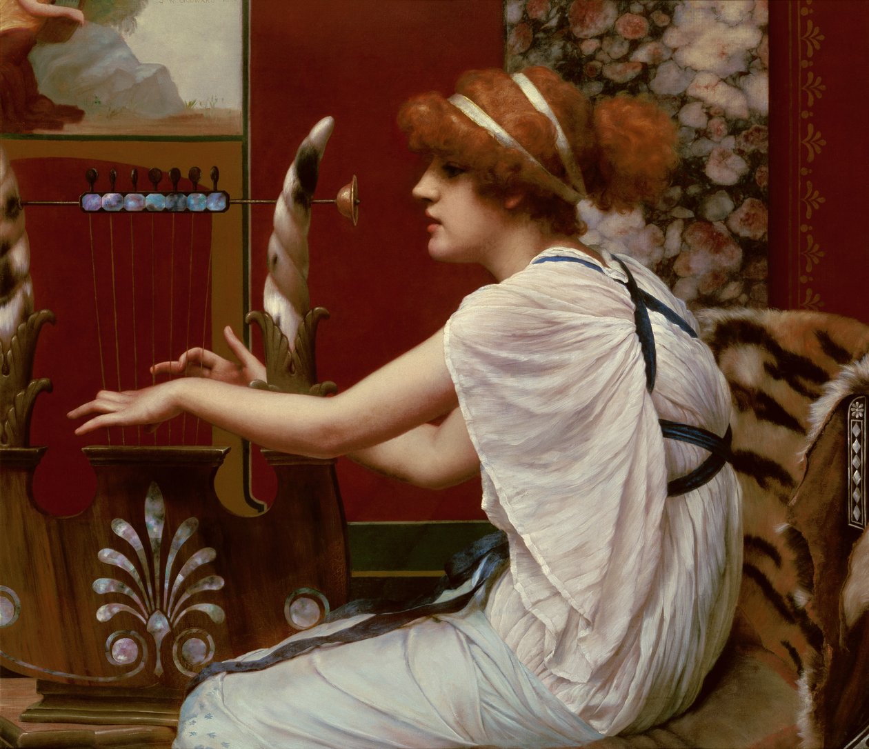 A Muse Erato lírájánál, 1895 alkotó: John William Godward