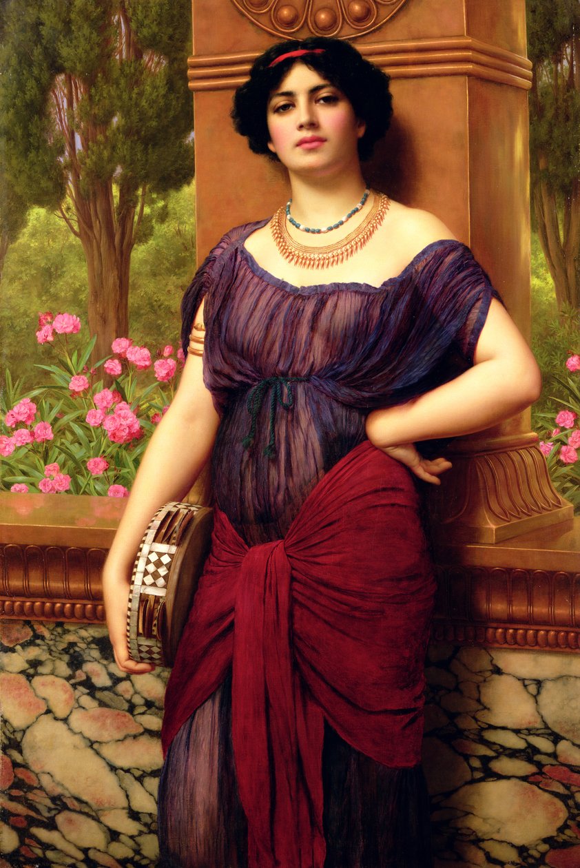 A tamburajátékos alkotó: John William Godward