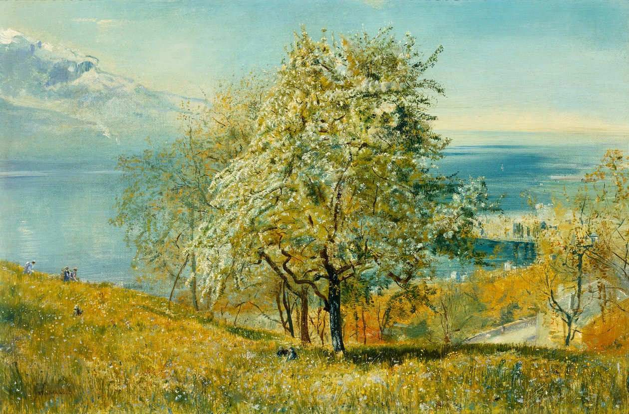Egy alpesi tó alkotó: John William Inchbold
