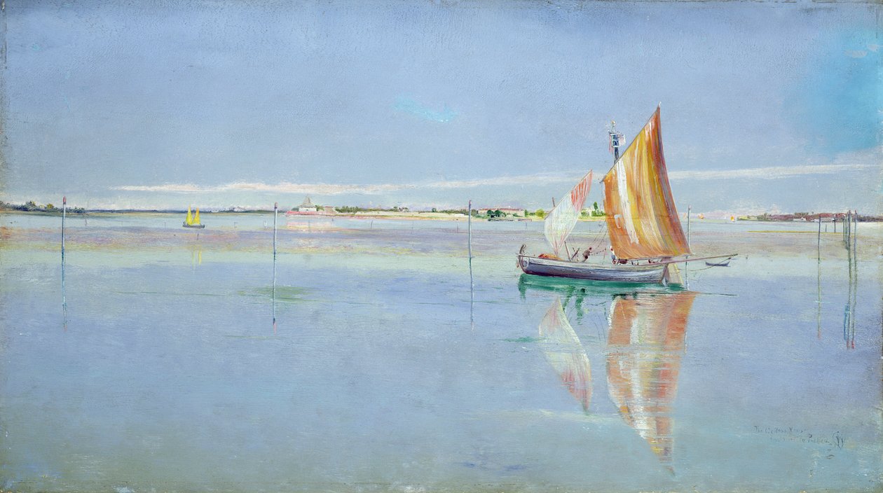 A lagúnán, Velence (olaj, vászon) alkotó: John William Inchbold