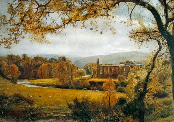 Bolton Abbey, Wharfedale (olaj, vászon) alkotó: John William North
