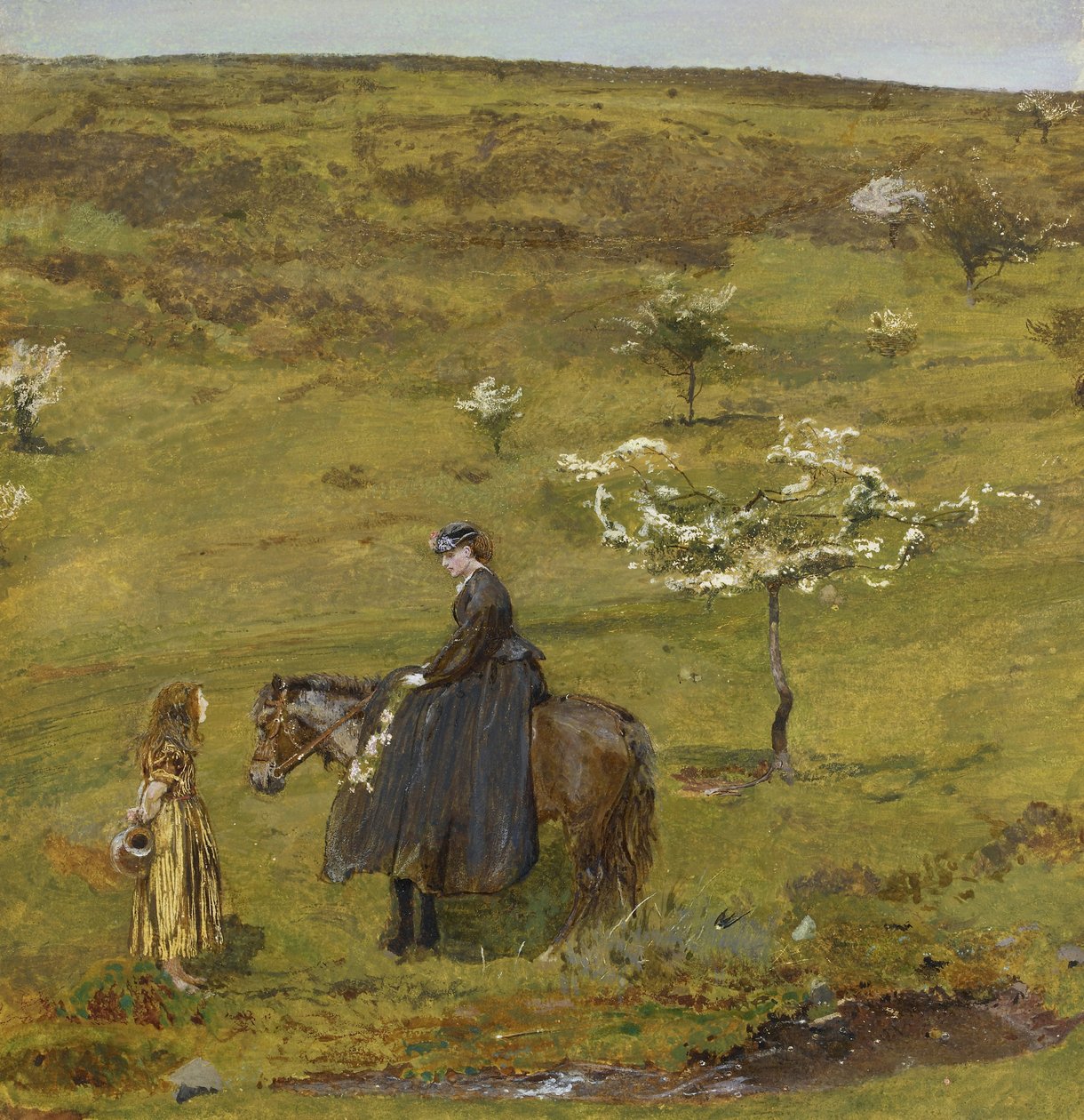 Május a dombon (akvarell és testfesték) alkotó: John William North