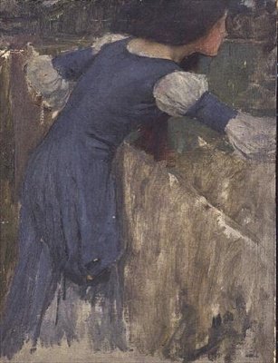 Tanulmány a virágszedőhöz (olaj, vászon) alkotó: John William Waterhouse