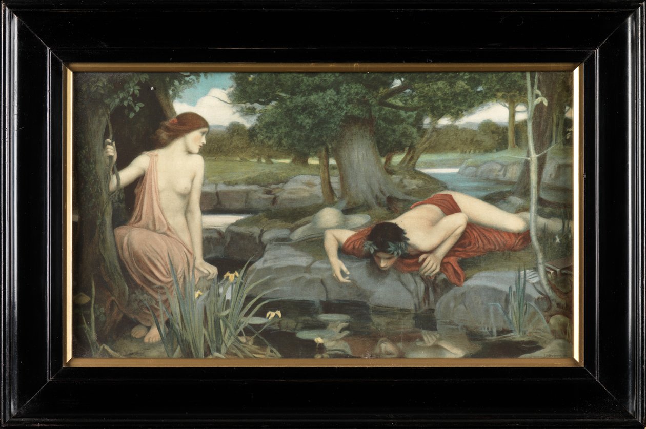Echo és Narcissus (színes nyomat) alkotó: John William Waterhouse