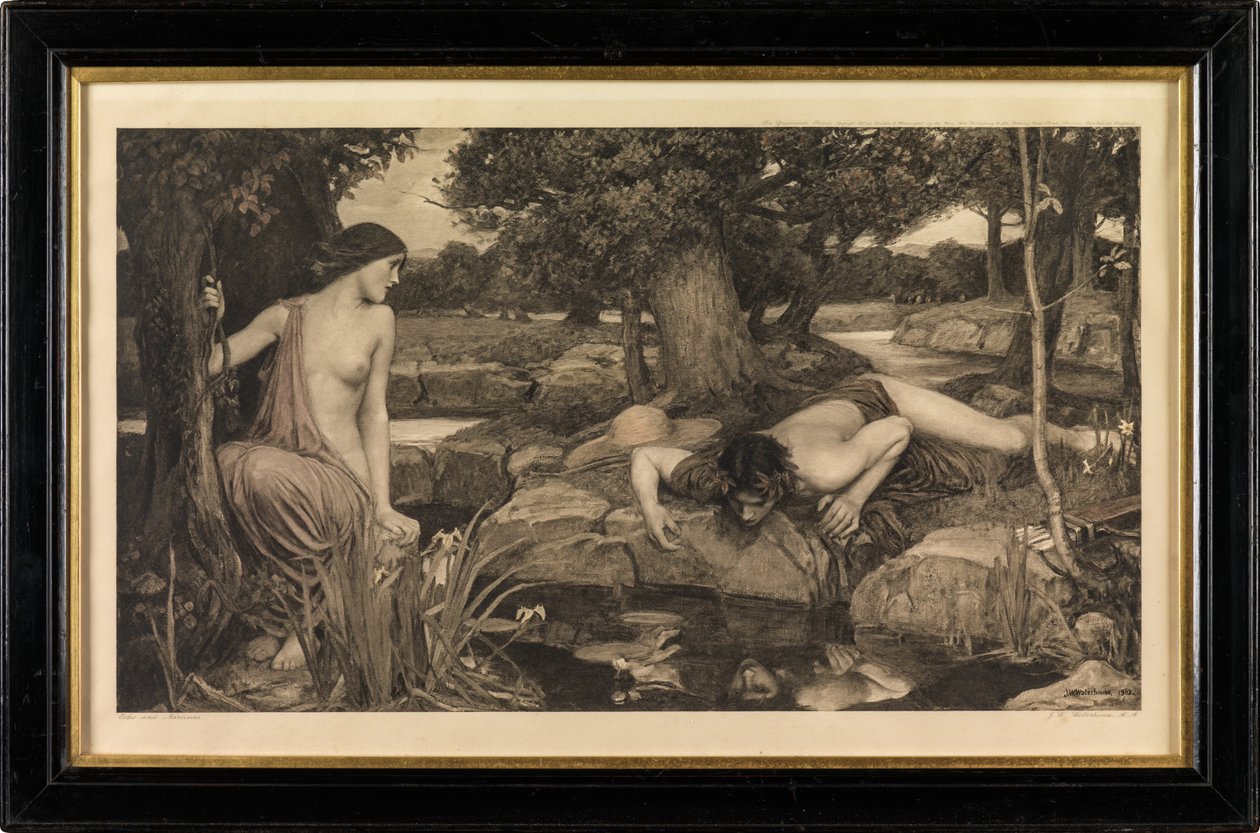 Visszhang és Nárcisz (fotónyomat) alkotó: John William Waterhouse