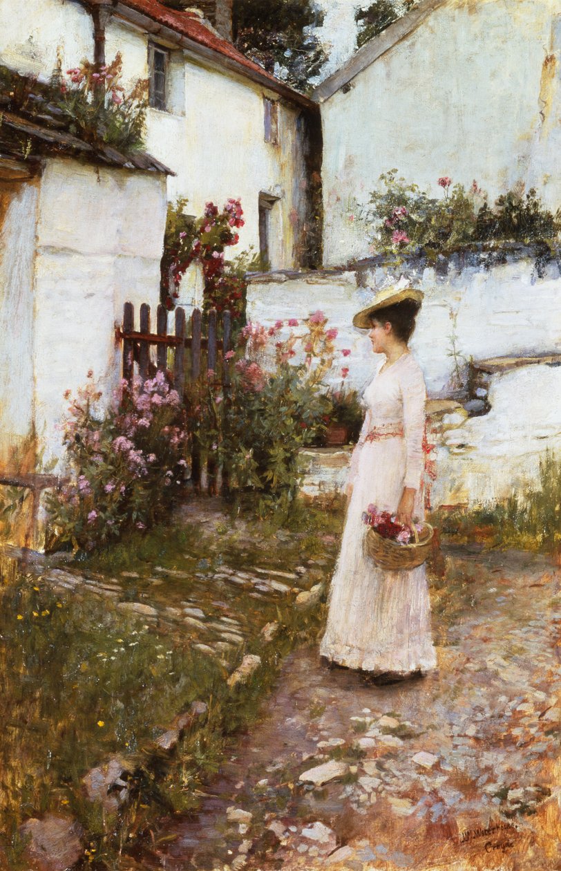 Nyári virággyűjtés egy Devonshire-i kertben alkotó: John William Waterhouse