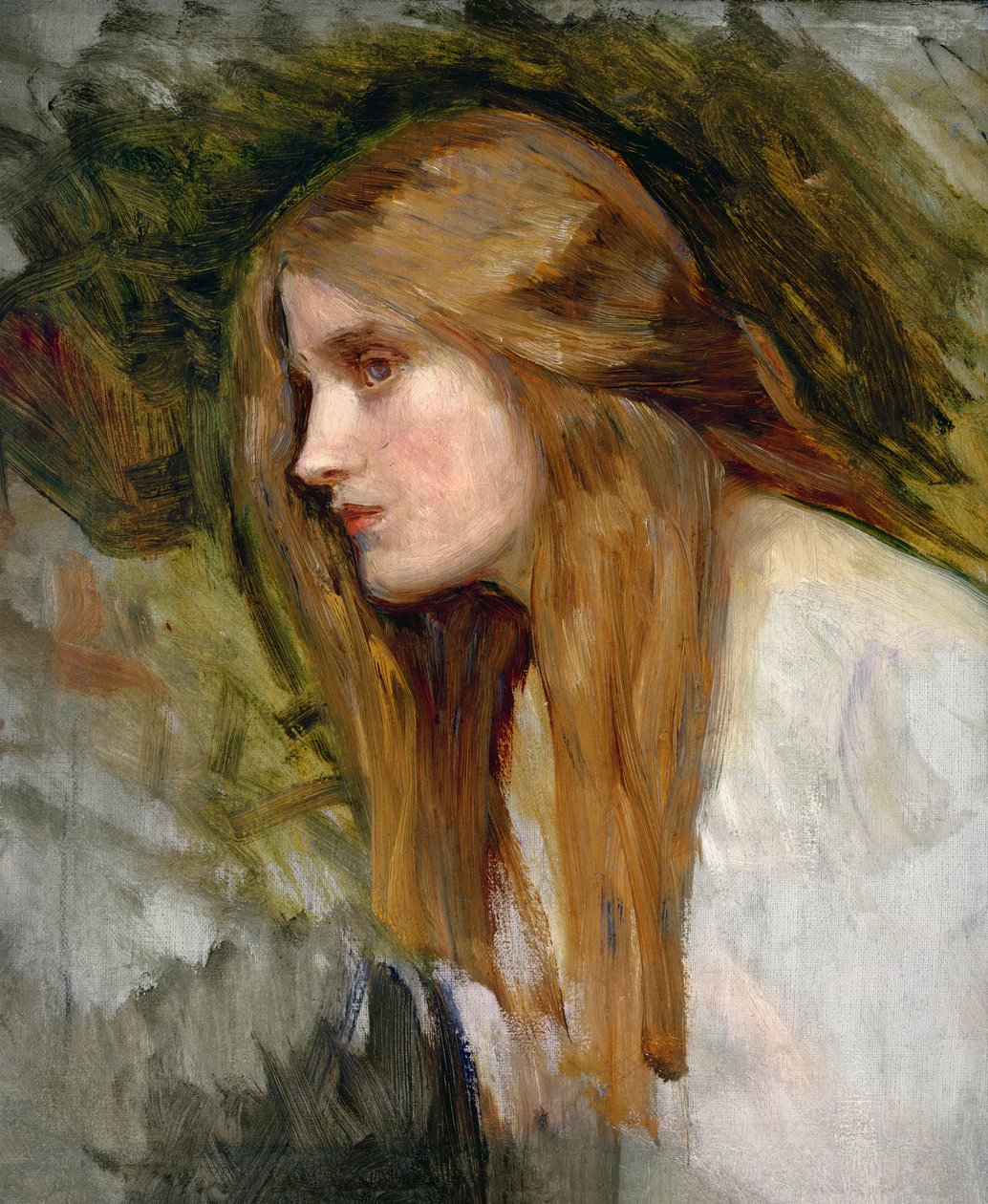 Egy lány feje, 1896 körül alkotó: John William Waterhouse